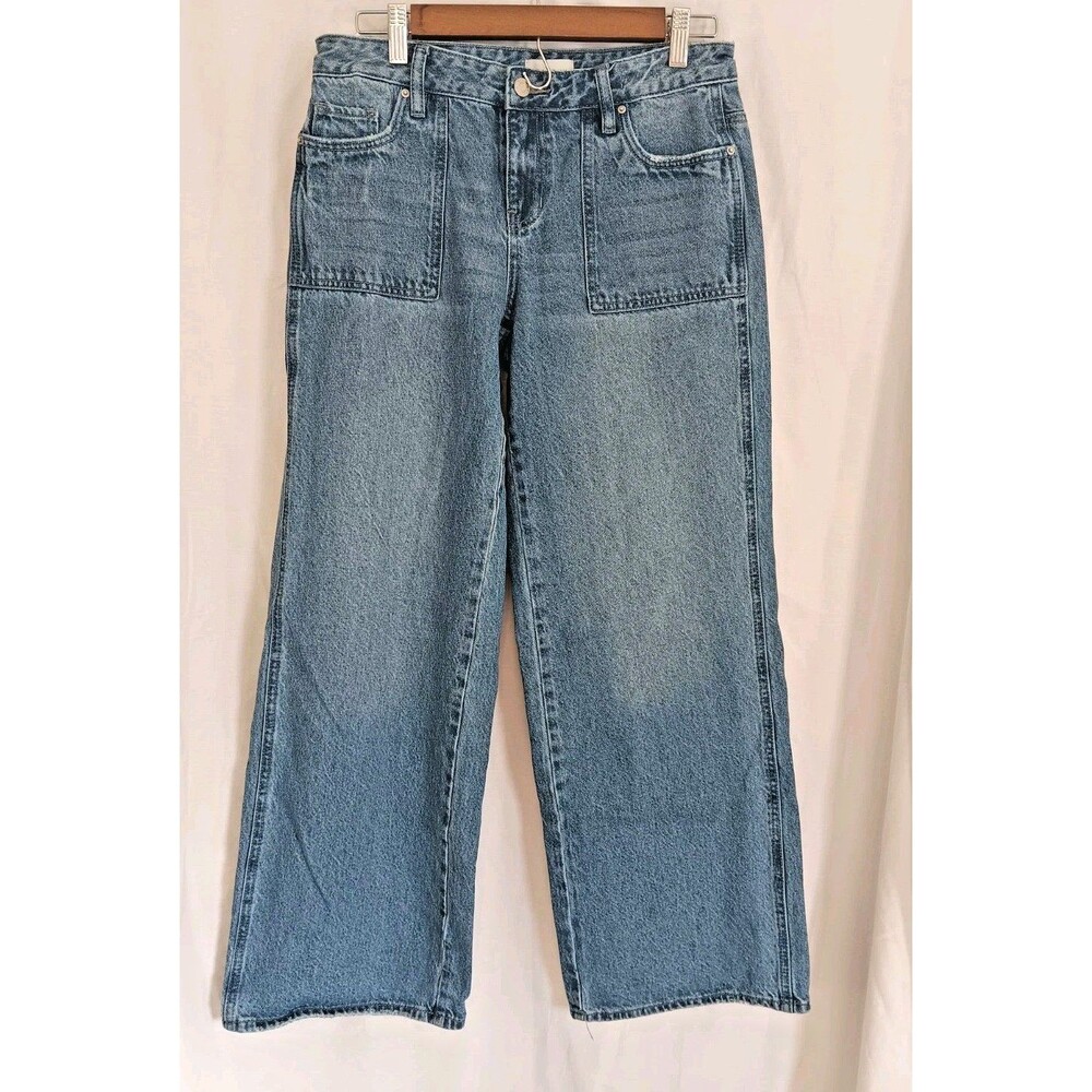 Pacsun Casey Low Rise Baggy Jeans Women's 27 Blue Wide Leg Utility Pocket Denim